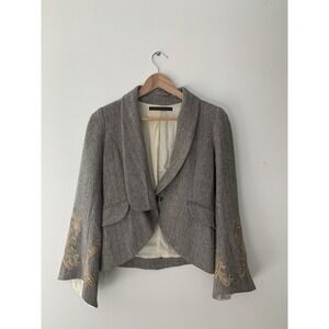 ROBERT RODRIGUEZ Herringbone Blazer Embroidered Jacket Costume Steampunk Art